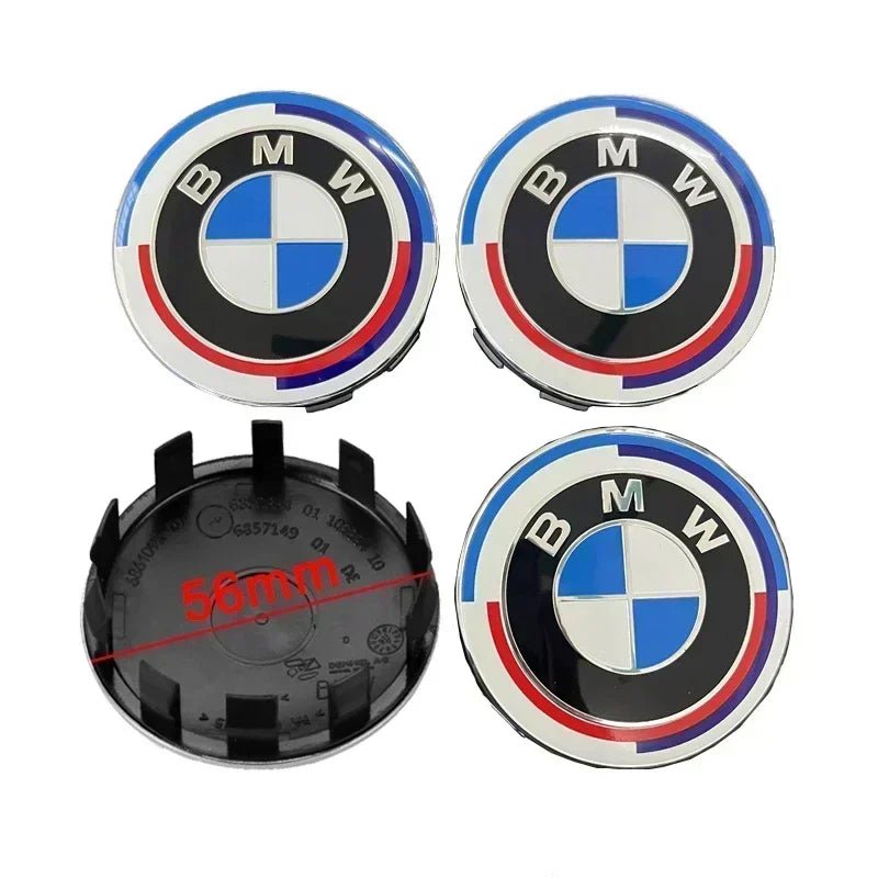 BMW 50th Anniversary Emblem Badge Set For Hood, Trunk & Wheels - DeutschMods