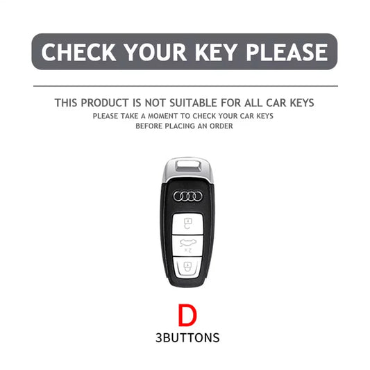 Audi – Zinc Alloy Leather Car Key Case Cover