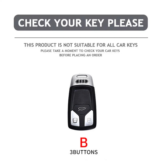 Audi – Zinc Alloy Leather Car Key Case Cover Shell Protector