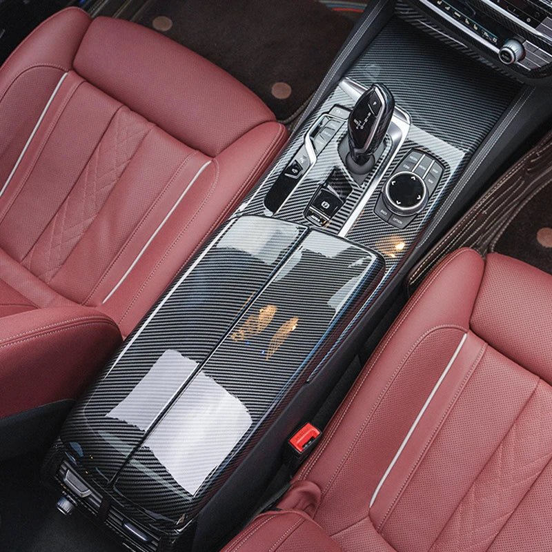 BMW 5 Series G30/G31 Carbon Fiber Armrest & Rear AC Vent Panel Trim - DeutschMods