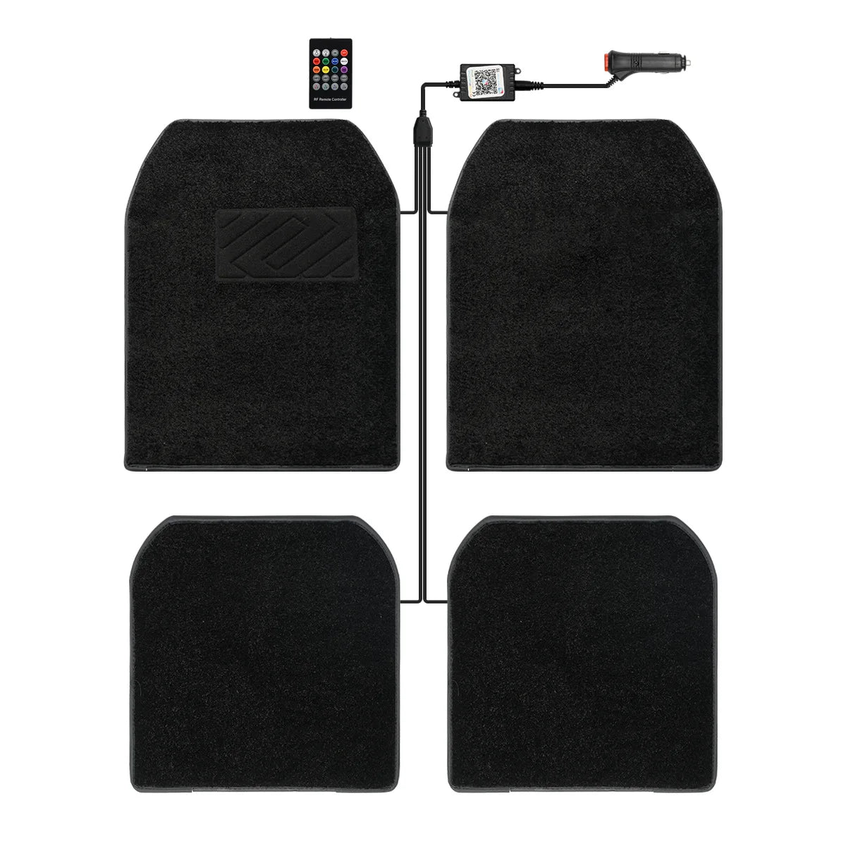 LED Illuminated Floor Mats – Universal Fiber Optic Starry Sky Set (4Pcs) - DeutschMods